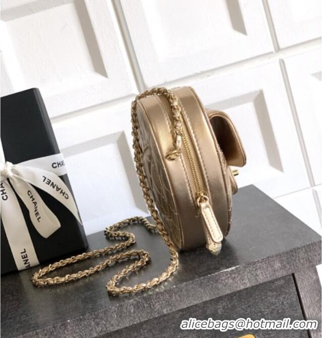 New Design Chanel Lambskin Heart Bag AS5764 Gold 2025
