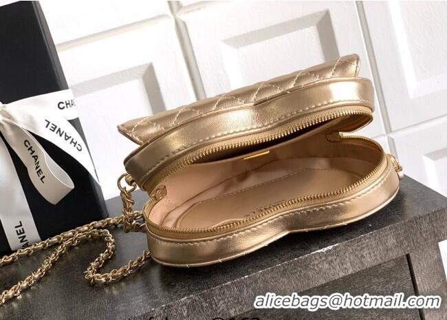 New Design Chanel Lambskin Heart Bag AS5764 Gold 2025