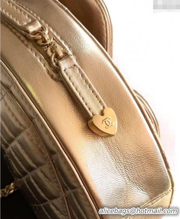 New Design Chanel Lambskin Heart Bag AS5764 Gold 2025