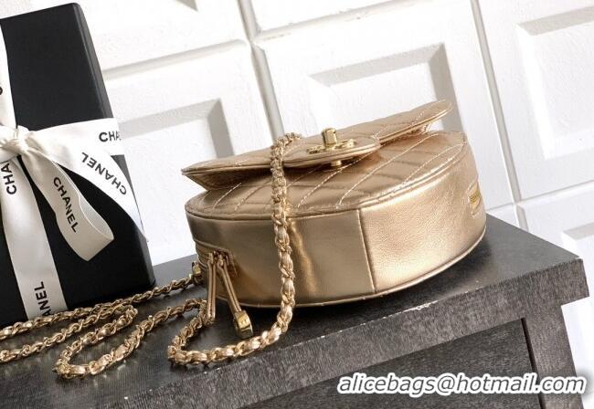New Design Chanel Lambskin Heart Bag AS5764 Gold 2025