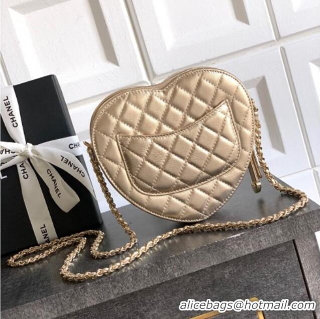 New Design Chanel Lambskin Heart Bag AS5764 Gold 2025