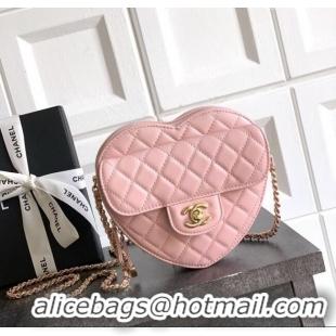 Famous Brand Chanel Lambskin Heart Bag AS5764 Light Pink 2025