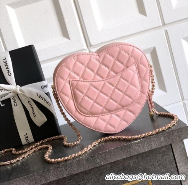 Famous Brand Chanel Lambskin Heart Bag AS5764 Light Pink 2025