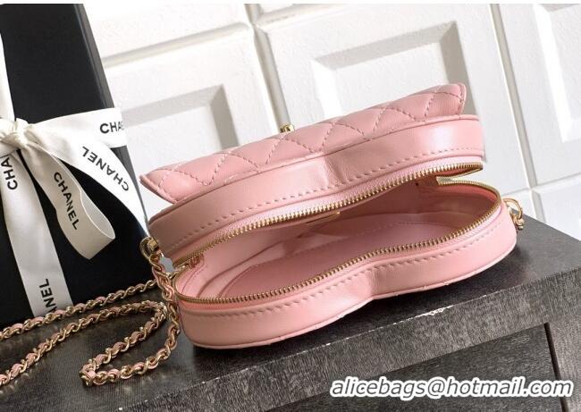 Famous Brand Chanel Lambskin Heart Bag AS5764 Light Pink 2025