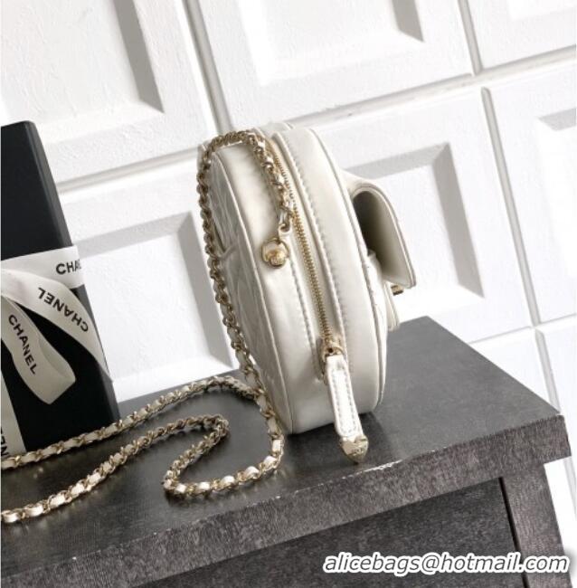 Top Design Chanel Lambskin Heart Bag AS5764 White 2025