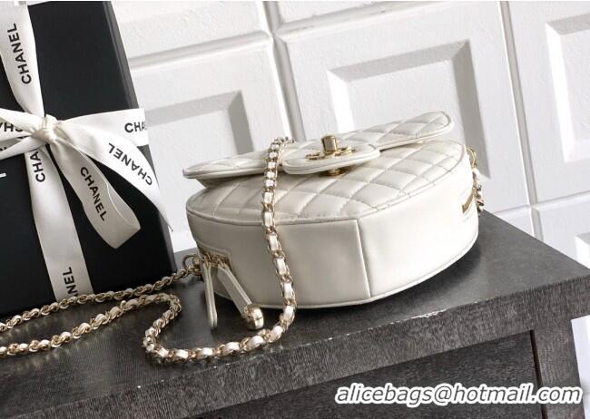 Top Design Chanel Lambskin Heart Bag AS5764 White 2025