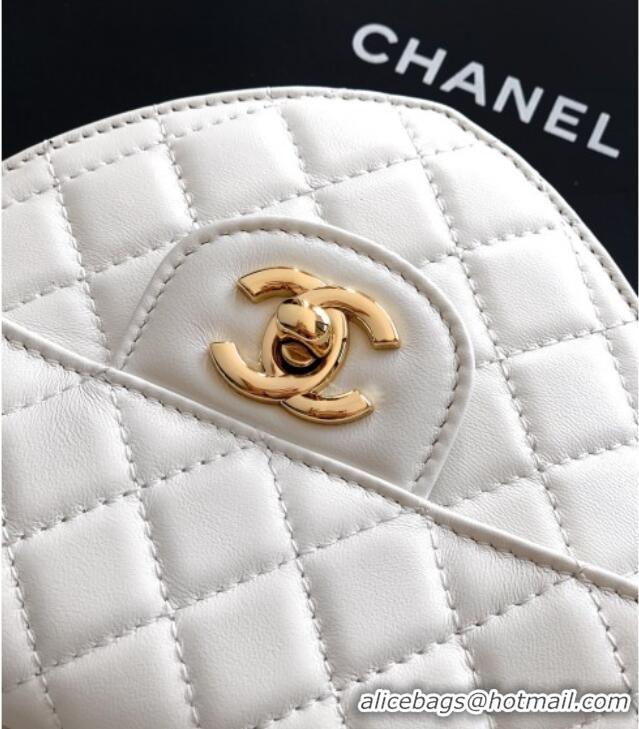 Top Design Chanel Lambskin Heart Bag AS5764 White 2025