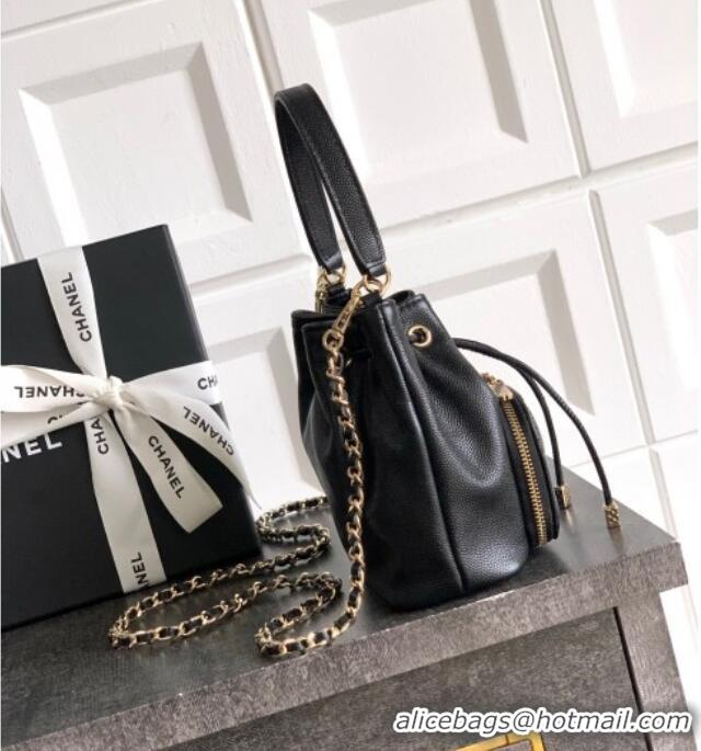 Market Sells Chanel Grained Calfskin Mini Bucket Bag CH081301 Black 2025