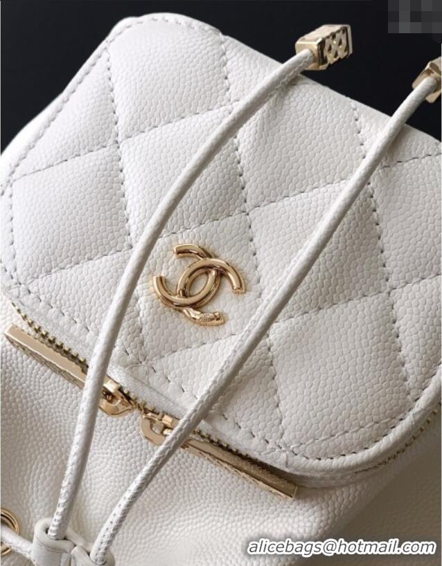 Luxury Discount Chanel Grained Calfskin Mini Bucket Bag CH081301 White 2025