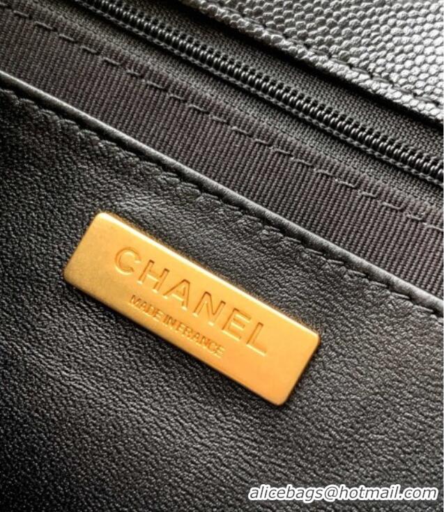 New Cheap Chanel Grained Shiny Calfskin Backpack bag AS5715 Black 2025