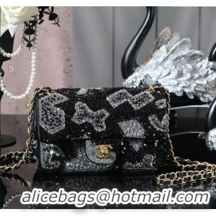 Well Crafted Chanel Sequins Mini Classic Flap Bag A69900 Black 2025