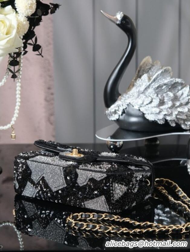 Well Crafted Chanel Sequins Mini Classic Flap Bag A69900 Black 2025