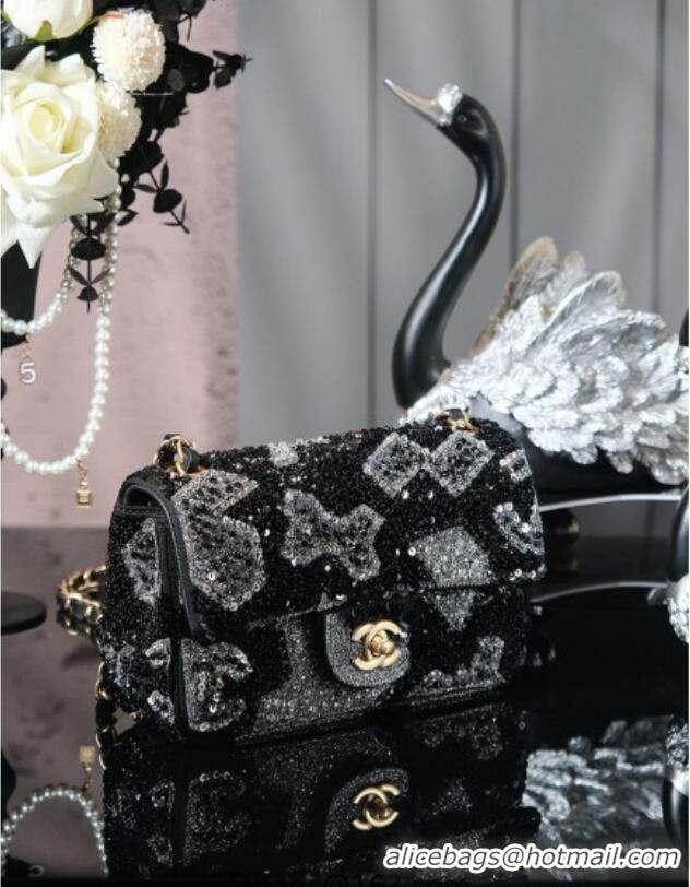 Well Crafted Chanel Sequins Mini Classic Flap Bag A69900 Black 2025