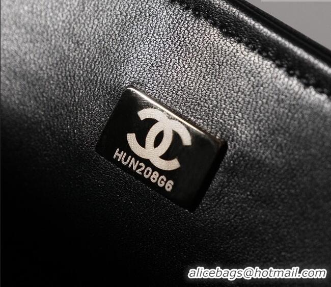 Trendy Design Chanel Raffia Straw and Calfskin Large Flap Bag AS5929 White/Black 2025