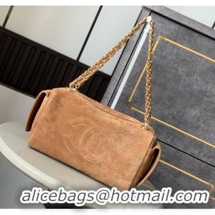 Buy Fashionable Chanel Suede Bowling Bag CH081302 Brown 2025