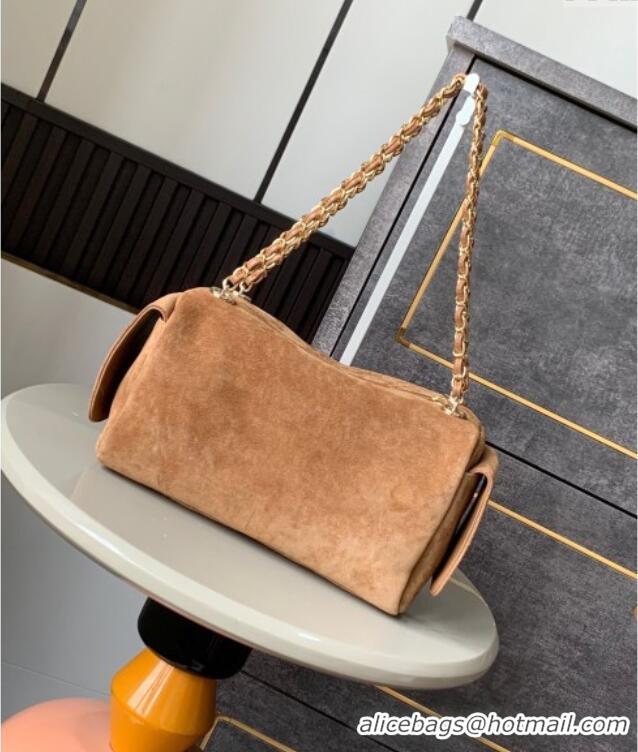 Buy Fashionable Chanel Suede Bowling Bag CH081302 Brown 2025
