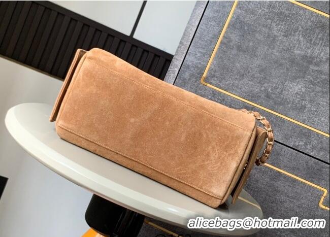 Buy Fashionable Chanel Suede Bowling Bag CH081302 Brown 2025