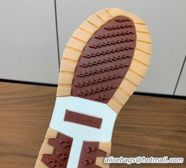Best Price Loro Piana 360 LP Lady Flexy Walk Sneakers in Knit and Suede Light Camel 0708008