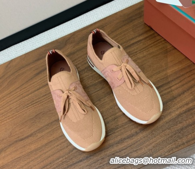 Best Price Loro Piana 360 LP Lady Flexy Walk Sneakers in Knit and Suede Light Camel 0708008