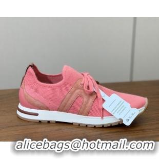 Top Grade Loro Piana 360 LP Lady Flexy Walk Sneakers in Knit and Suede Pink 0708010