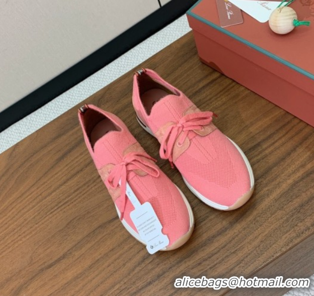 Top Grade Loro Piana 360 LP Lady Flexy Walk Sneakers in Knit and Suede Pink 0708010
