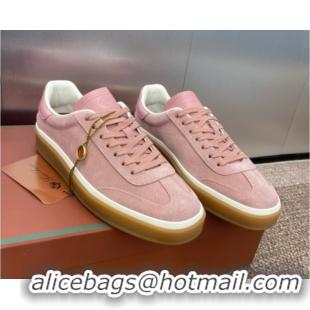 Unique Style Loro Piana Tennis Walk Sneaker in Suede Pink 080803