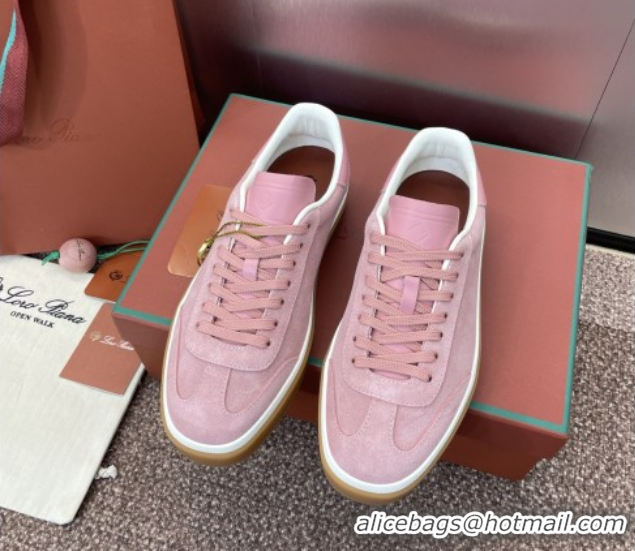 Unique Style Loro Piana Tennis Walk Sneaker in Suede Pink 080803