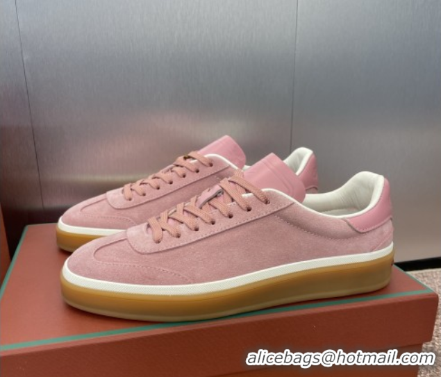 Unique Style Loro Piana Tennis Walk Sneaker in Suede Pink 080803