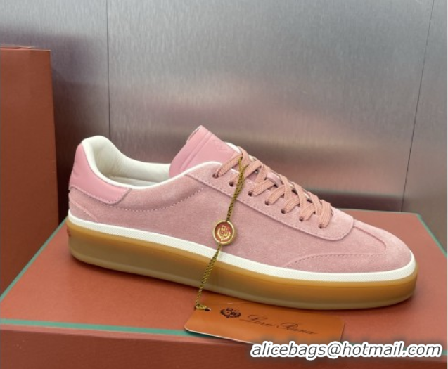 Unique Style Loro Piana Tennis Walk Sneaker in Suede Pink 080803