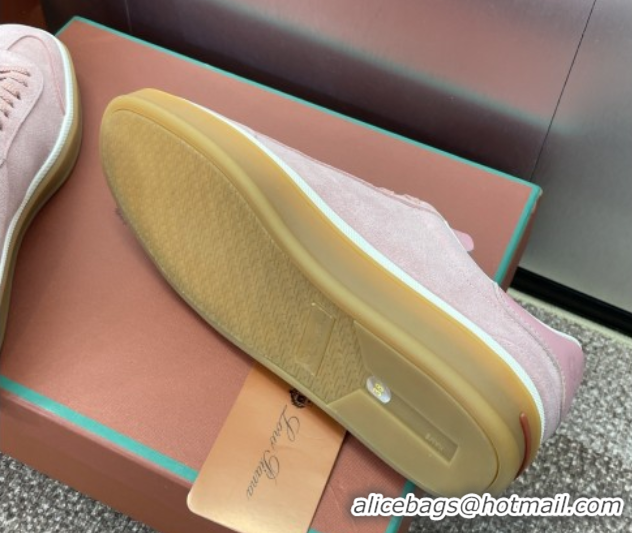 Unique Style Loro Piana Tennis Walk Sneaker in Suede Pink 080803