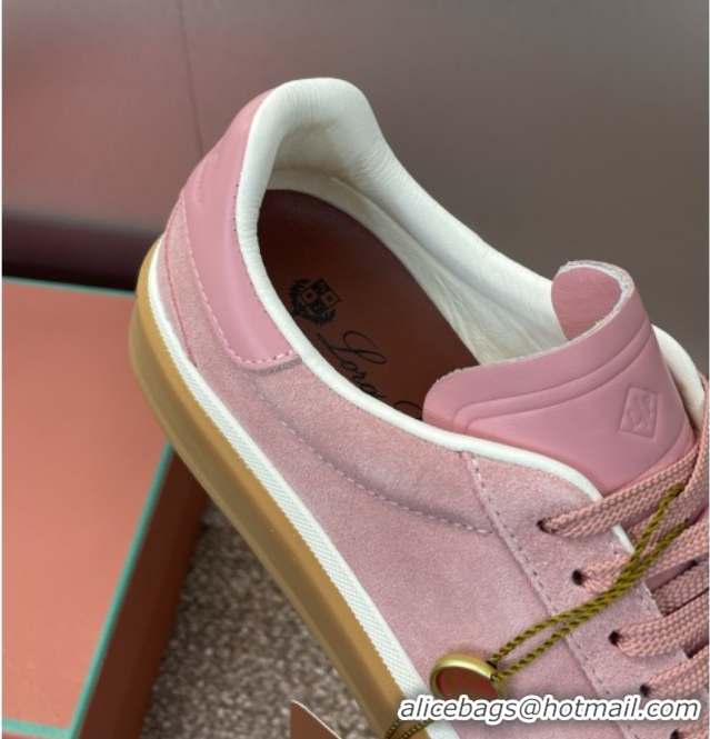 Unique Style Loro Piana Tennis Walk Sneaker in Suede Pink 080803