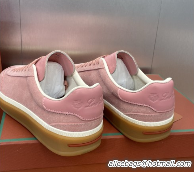 Unique Style Loro Piana Tennis Walk Sneaker in Suede Pink 080803