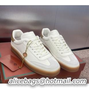 Shop Duplicate Loro Piana Tennis Walk Sneaker in Calfskin White 5080806