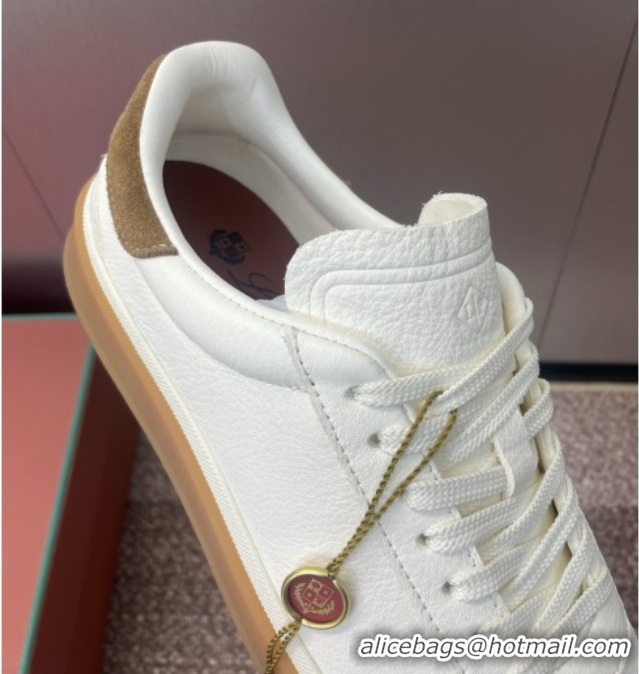 Shop Duplicate Loro Piana Tennis Walk Sneaker in Calfskin White 5080806