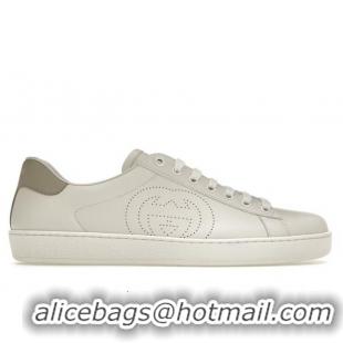 ​Spot Inexpensive Gucci Ace Perforated Interlocking G 87951 White 2025
