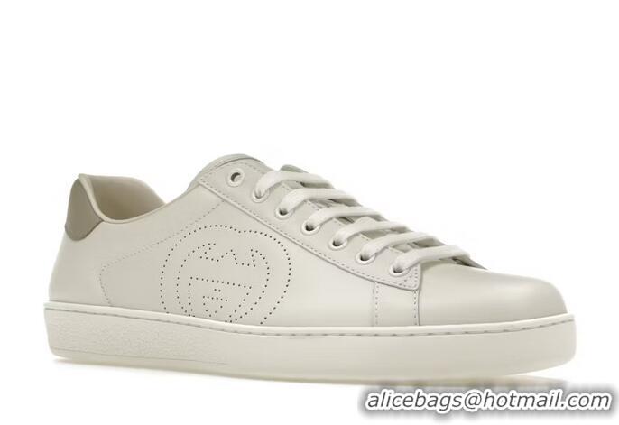 ​Spot Inexpensive Gucci Ace Perforated Interlocking G 87951 White 2025