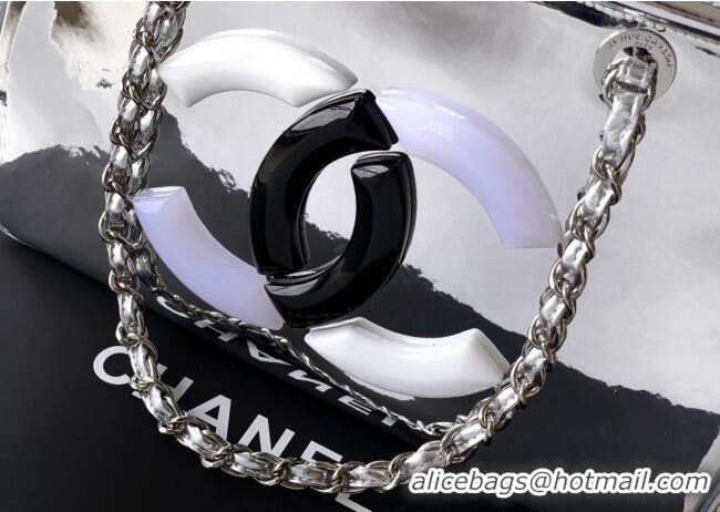 Luxury Classic Chanel Maxi CC Shopping Bag CH081304 Silver 2025