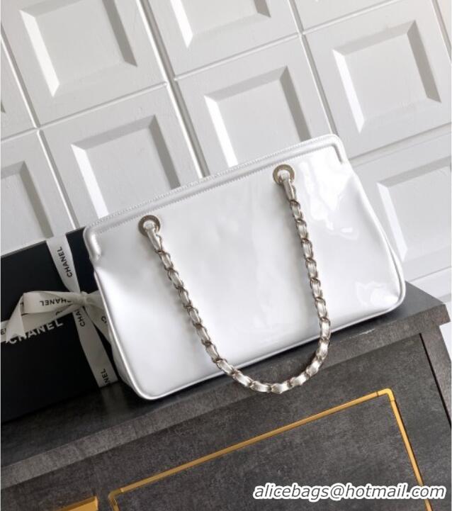 Top Design Chanel Maxi CC Shopping Bag CH081304 White 2025