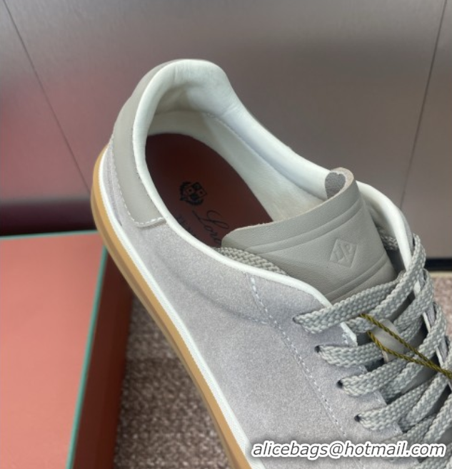 Sumptuous Loro Piana Tennis Walk Sneaker in Suede Light Grey 5080809