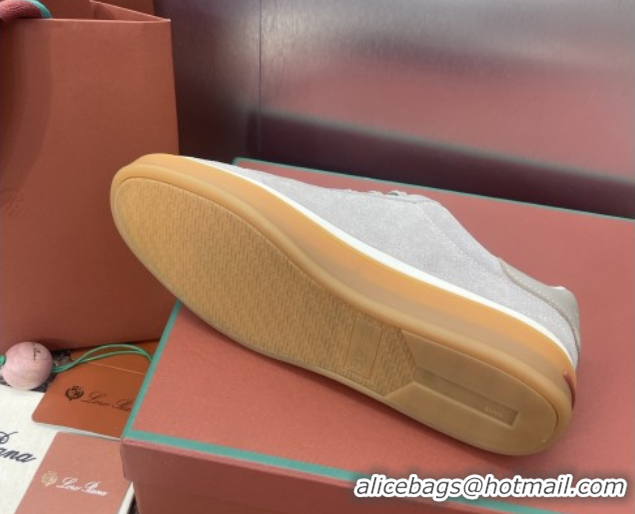 Sumptuous Loro Piana Tennis Walk Sneaker in Suede Light Grey 5080809