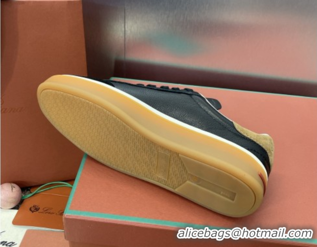 Grade Quality Loro Piana Tennis Walk Sneaker in Calfskin & Suede Black 5080811