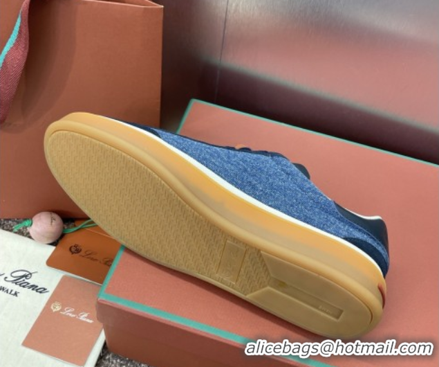 Perfect Loro Piana Tennis Walk Sneaker in Suede & Denim Blue 5080812