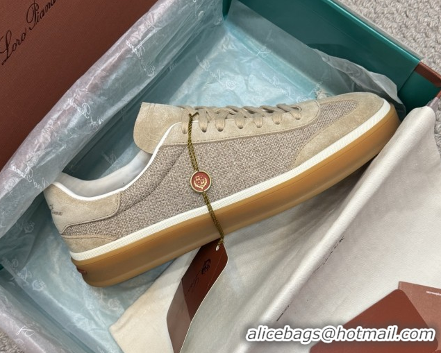 Popular Style Loro Piana Tennis Walk Sneaker in Suede & Linen Beige 5080917