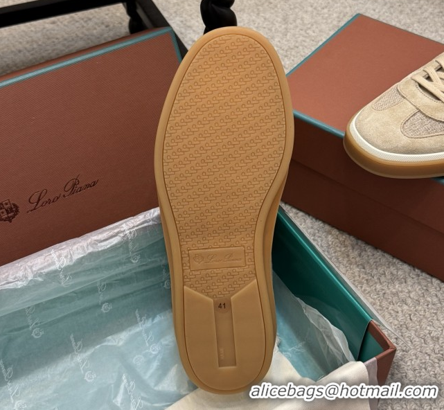 Popular Style Loro Piana Tennis Walk Sneaker in Suede & Linen Beige 5080917
