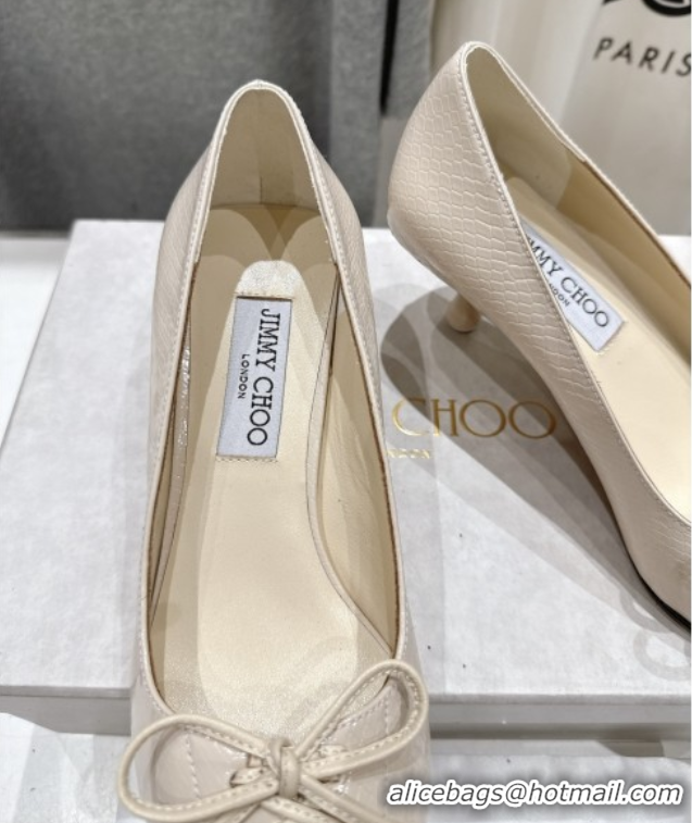 Good Product Jimmy Choo Scarlett 50 Pumps in Elaphe Print Leather Beige 5071902