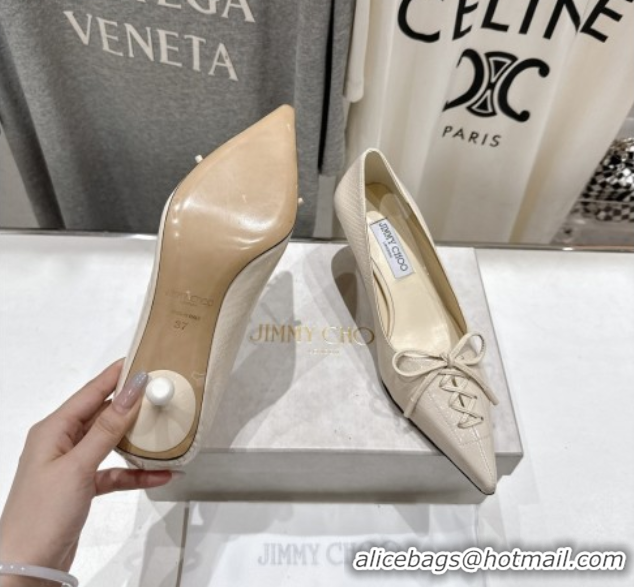 Good Product Jimmy Choo Scarlett 50 Pumps in Elaphe Print Leather Beige 5071902