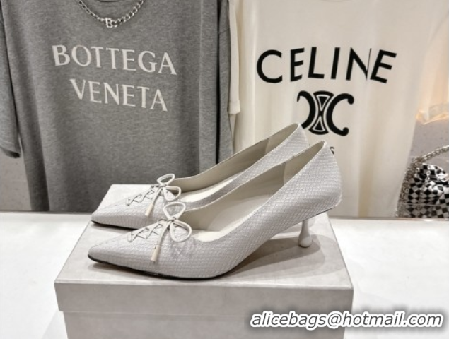 Pretty Style Jimmy Choo Scarlett 50 Pumps in Elaphe Print Leather White 071904