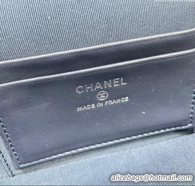 Top Quality Chanel Shiny Grained Calfskin Vanity with Chain and Star AP4854 Dark Blue 2025