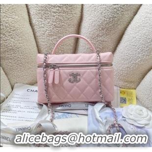Spot Discount Chanel Shiny Grained Calfskin Vanity with Chain and Star AP4854 Light Pink 2025