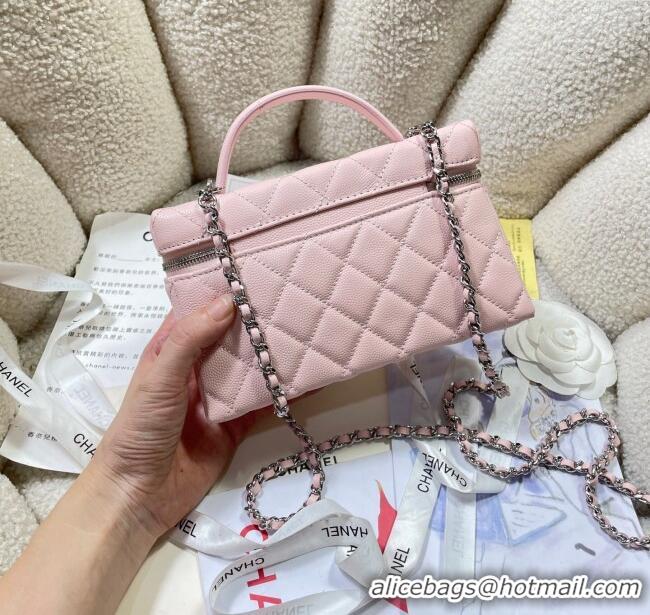 Spot Discount Chanel Shiny Grained Calfskin Vanity with Chain and Star AP4854 Light Pink 2025